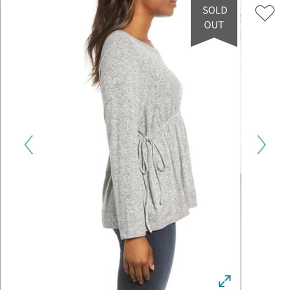 Caslon Cozy Tie Waist Peplum Top - Picture 3 of 8